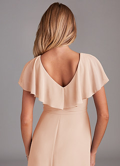Azazie Lainey Bridesmaid Dresses English Rose A-Line with Pockets Chiffon Dress image2