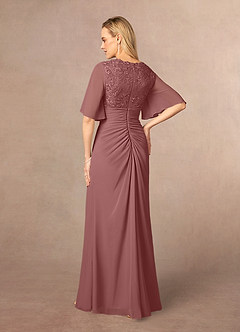 Azazie Carson Kleider für die Brautmutter A-Linie V-Hals Spitze Chiffon Kleid Wüstenrose image3