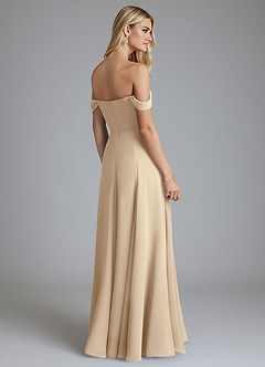 Azazie Seriana Brudtärnklänningar Klä av A-Linje i Chiffong Av axeln Champagne image2