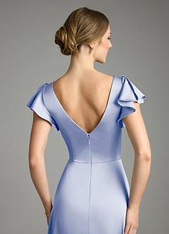 Azazie Omari Bridesmaid Dresses Ice A-Line Stretch Satin Dress image7