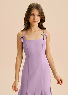 Azazie Evey Junior Abito Sirena in Chiffon Plissettato Glicine image6