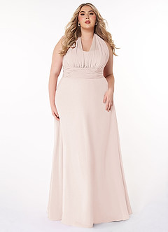 Azazie Fifi Abiti da Damigella Abito Convertibile A-Line in Chiffon Senza Cinturino Petalo Di Rosa image12