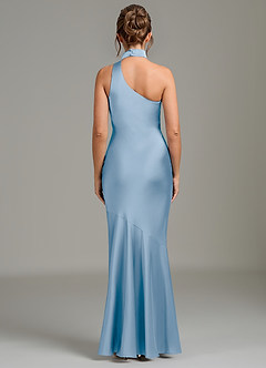 Azazie Jalissa Brudtärnklänningar Klänning av Sjöjungfru i Stretch Satin One-shoulder Puderblå image6