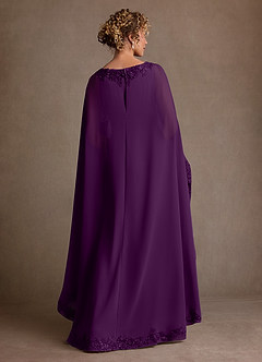 Azazie Artemisia Mère de la mariée Robes Robe Fourreau en Mousseline de soie Dentelle Grain De Raisin image3