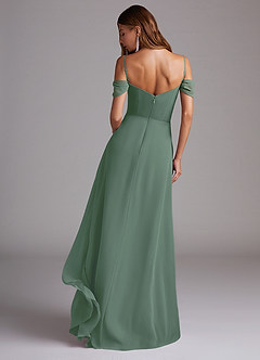 Azazie Marley Bridesmaid Dresses Eucalyptus A-Line Off the Shoulder Chiffon Convertible Dress image7