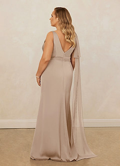 Christian Siriano Bridal for Azazie 1011 Brautjungfernkleider Meerjungfrau-Linie Schleifen Stretch-Satin Kleid Taupe image12