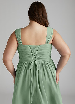 Azazie Angie Bridesmaid Dresses Matcha A-Line Corset Chiffon Dress image15