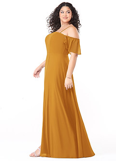 Azazie Sue Bridesmaid Dresses Butterscotch A-Line Off the Shoulder Chiffon Convertible Dress image9