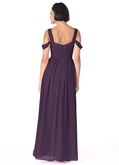 Azazie Lianne Bridesmaid Dresses Plum A-Line Off the Shoulder Chiffon Dress image7