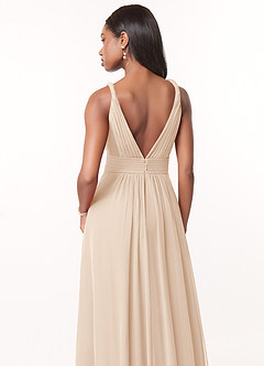 Azazie Maren Bridesmaid Dresses White Alabaster A-Line Pleated Chiffon Dress image5