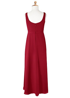 Azazie Renee Junior Scarlet A-Line Side Slit Chiffon Dress image6