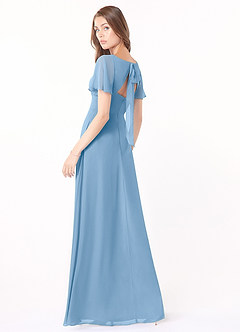 Azazie Kimber Jurken voor bruidsmeisjes Jurk van Chiffon met A-Lijn Flounce mouwen Poederblauw image5