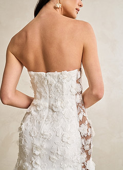 Azazie Priscilla Wedding Dresses Diamond White Mocha Mermaid Lace Tulle Dress image8