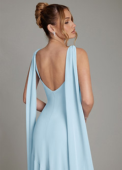 Azazie Essence Bridesmaid Dresses Sky Blue Sheath Chiffon Dress image9