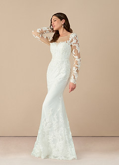 Azazie Nylah Final Sale Diamond White A-Line Sequins Tulle Dress image2