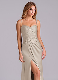 Azazie Sabrine Final Sale Frost A-Line Sweetheart Neckline Stretch Satin Dress image6