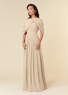 Azazie Olena Abiti per la Madre della Sposa Abito A-Line in Chiffon Lustrini Champagne image7
