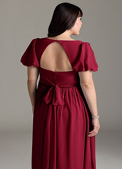 Azazie Madisynn Brautjungfernkleider für Schwangere Schleifen Chiffon Bodenlänge Kleid image10