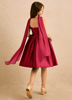 Azazie Shona Girls Formal Vente finale Robe Trapèze en Mat Satiné Encolure en Forme de Cœur Blushing Pink image2