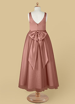 Azazie Marybell Flower Girl Dresses Cedar Rose A-Line Bow Tulle Dress image10