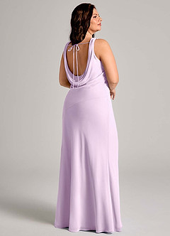 Azazie Rylina Bridesmaid Dresses Frosted Lilac Mermaid Pleated Chiffon Dress image11