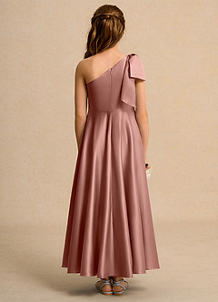 Azazie Guppy Girl Flower Girl Klänningar Klä A-Line i Matt satäng Ena axeln image2