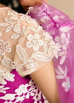 Azazie Dandelion Robe Demoiselle D'honneur Fillette Robe Princesse en Dentelle Fuchsia image8