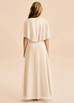 Azazie Maris Junior Abito A-Line in Chiffon Alabastro Bianco image2