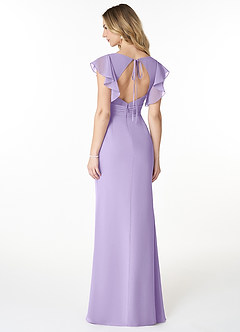 Azazie Val Bridesmaid Dresses Lilac Mermaid V-Neck Keyhole Chiffon Dress image4