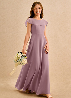 Azazie Kittie Girls Formal Flower Girl Klänningar Klänning A-Line i Chiffong image4