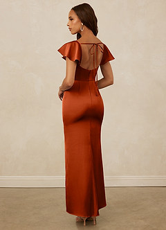Christian Siriano Bridal for Azazie 1005 Brautjungfernkleider Etui Herzausschnitt Stretch-Satin Kleid Paprika image2