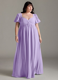 Azazie Madisynn Maternity Bridesmaid Dresses Bow Chiffon Floor-Length Dress image5