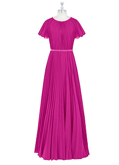 Azazie Kara Modest Bridesmaid Dresses A-Line Pleated Chiffon Floor-Length Dress image13
