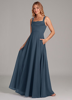 Azazie Shaude Bridesmaid Dresses Neptune A-Line Pleated Chiffon Dress image4