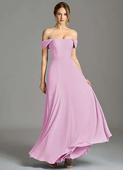 Azazie Oasis Bridesmaid Dresses Candy Pink A-Line with Pockets Chiffon Dress image4
