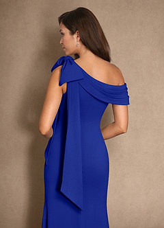 Azazie Myers Mother of the Bride Dresses Royal Blue Mermaid Pleated Stretch Crepe Dress image7