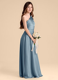 Azazie Charlize Junior Klä av A-Line i Stretch Satin Plisserad image5