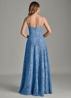 Azazie Amani 신부 들러리 드레스 A라인 주름진 플로럴 번아웃 바닥 길이 드레스 image6