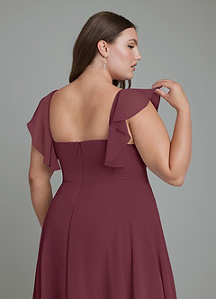 Azazie Leilani Bridesmaid Dresses Cabernet A-Line Pleated Chiffon Dress image7