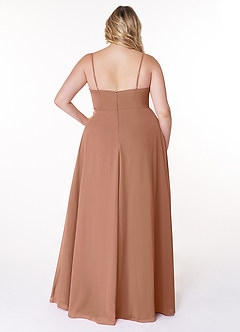 Azazie Moira Bridesmaid Dresses Bronzer A-Line Scoop Chiffon Dress image9