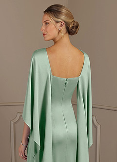 Azazie Eli Mère de la mariée Robes Robe Fourreau en Satin extensible Col de bateau Agave image6
