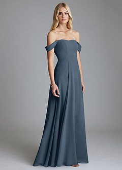 Azazie Seriana Brudtärnklänningar Klä av A-Linje i Chiffong Av axeln Neptunus image4