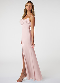 Azazie Natalia Bridesmaid Dresses Blushing Pink A-Line Chiffon Dress image3