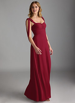 Azazie Lizet Bridesmaid Dresses Burgundy A-Line Sweetheart Neckline Chiffon Dress image3