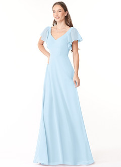 Azazie Syenna Bridesmaid Dresses Sky Blue A-Line Ruched Chiffon Dress image4