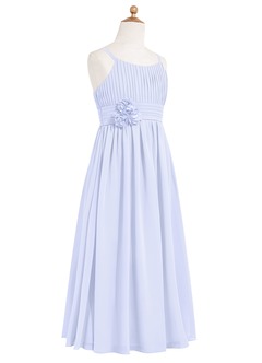 Azazie Astrid Junior Abito A-Line in Chiffon Floreale Lavanda image8