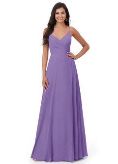 Azazie Lennon Brautjungfernkleider A-Linie Spitze Chiffon Kleid Tahiti image5