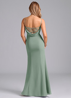 Azazie Wynni Bridesmaid Dresses Silver Sage Mermaid Corset Chiffon Dress image6