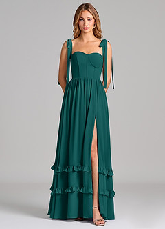 Azazie Anastacia Bridesmaid Dresses Peacock A-Line Sweetheart Neckline Chiffon Dress image6