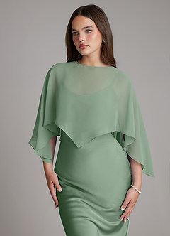 Azazie Ambra Bridesmaid Dresses Matcha Mermaid Pleated Stretch Satin Dress image4